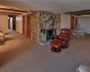 Lower Level Living Room with Fireplace