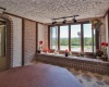 Hot tub room with built-in tiled hot tub