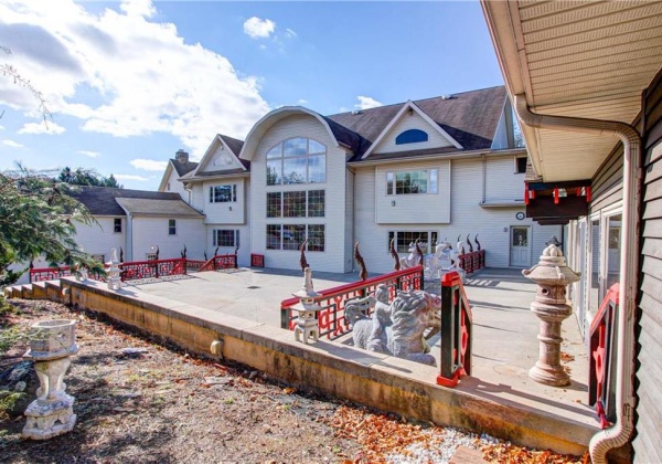 Opulent rear patio/outdoor event area