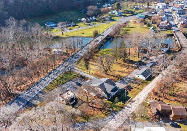 View of all units.  Cabin #4 is on the Southside parcel left of Old route 22.