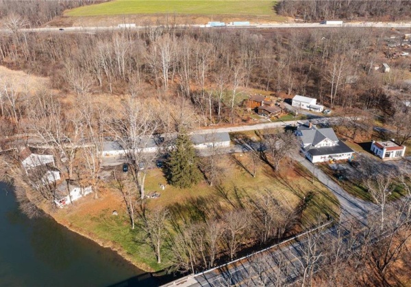 Northside parcel with Cabins 1,2, and 3 along with the converted restaurant, motel, and commercial garage.