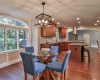 Breakfast nook with rear yard view