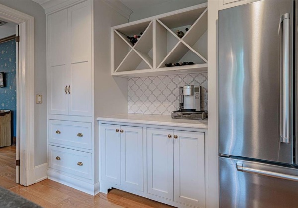 Built-in Wine Rack and Coffee Bar