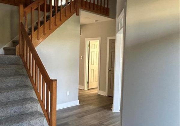 Grand staircase leading to the second floor