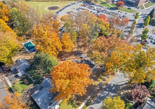 Aerial View of House & College Parking