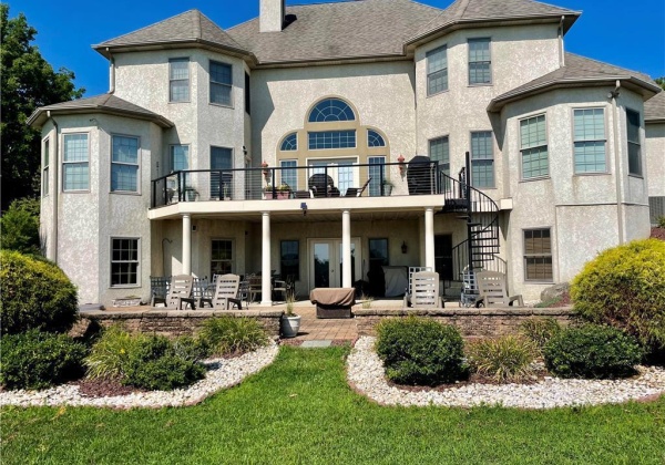 Back of home deck and patios