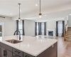 View of family room from kitchen