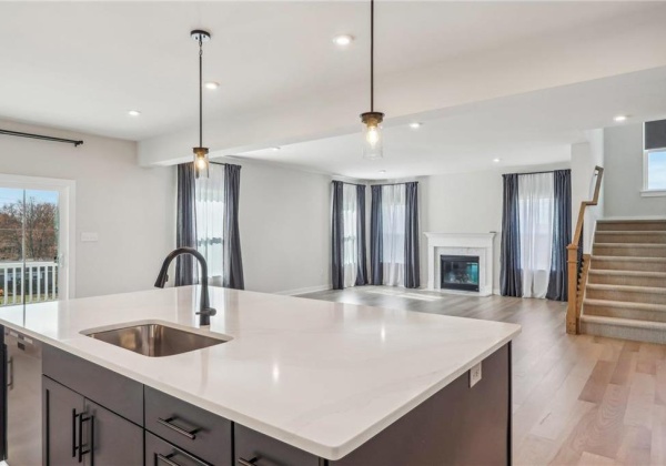 View of family room from kitchen