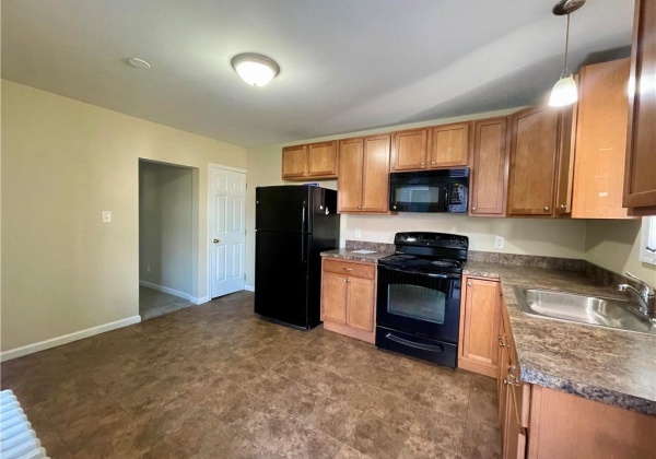 Large + bright kitchen space