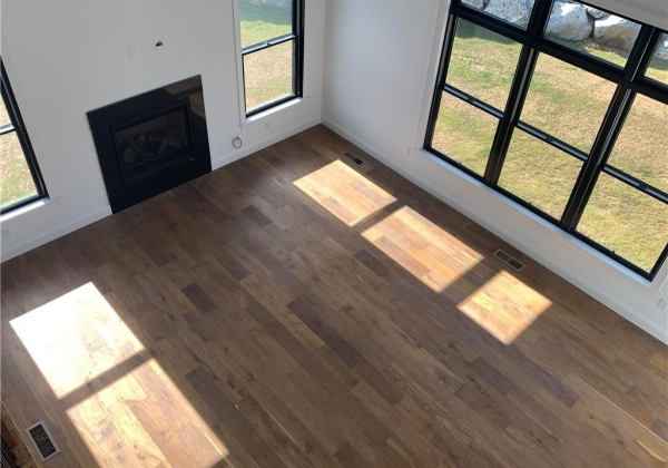 Gas fireplace and hardwood flooring