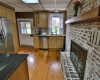 Kitchen has access to rear porch