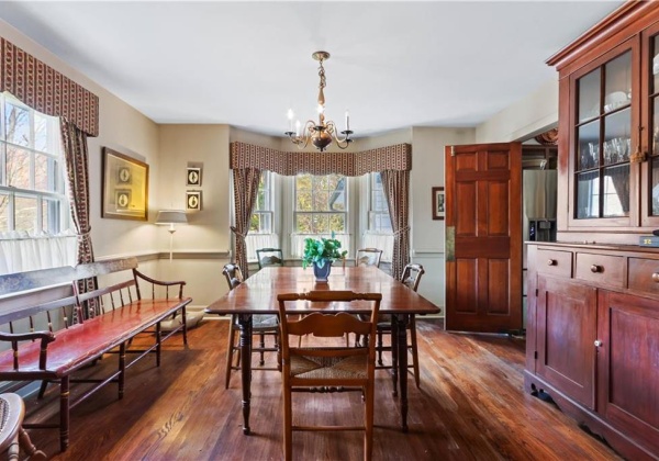 Formal Dining room with bay window