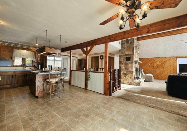 Kitchen island from dining area