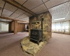 Pellet stove/fieldstone hearth