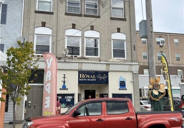 apartment entrance in rear of building