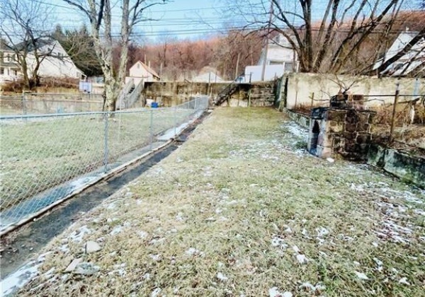 Private yard with fire pit