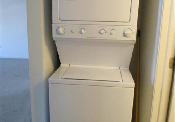 stackable washer/dryer in hallway